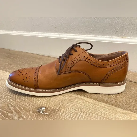 Florsheim Mens Brown Leather Union Cap Toe Brogue Oxfords Shoe Sz 10 D 15126