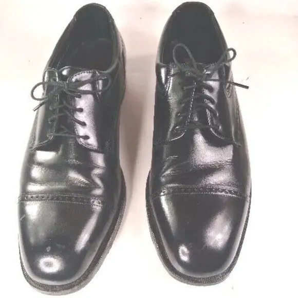 Florsheim Mens Canton Black Cap Toe Oxfords Shoes 12 Medium (D) with Box