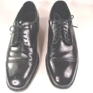 Florsheim Mens Canton Black Cap Toe Oxfords Shoes 12 Medium (D) with Box