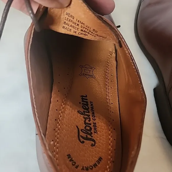 Florsheim Men's Francisco Cognac Cap-Toe Oxford 11528-221 Memory Foam Size 9 D