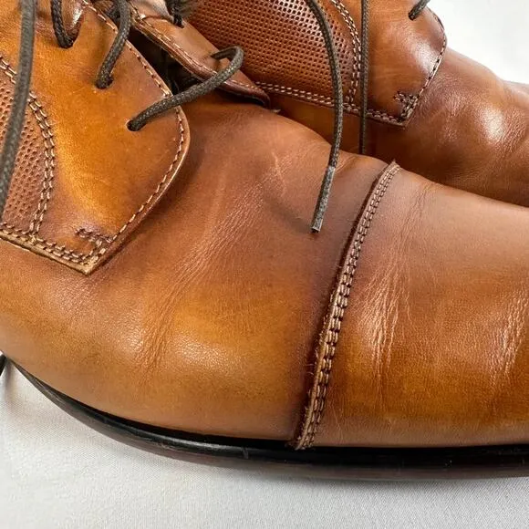 Florsheim Mens Leather Jackson Cap Toe Oxfords Size 9D Cognac Modern Corpcore