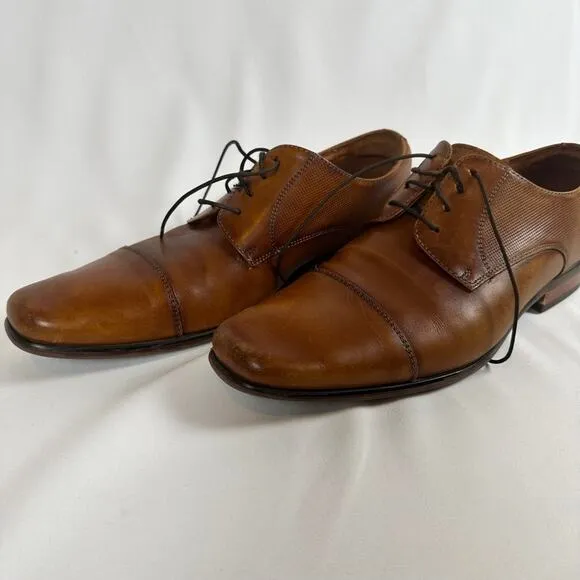 Florsheim Mens Leather Jackson Cap Toe Oxfords Size 9D Cognac Modern Corpcore