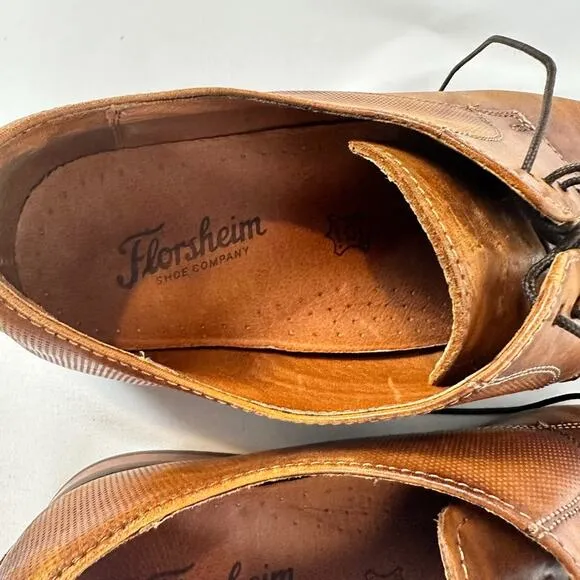 Florsheim Mens Leather Jackson Cap Toe Oxfords Size 9D Cognac Modern Corpcore