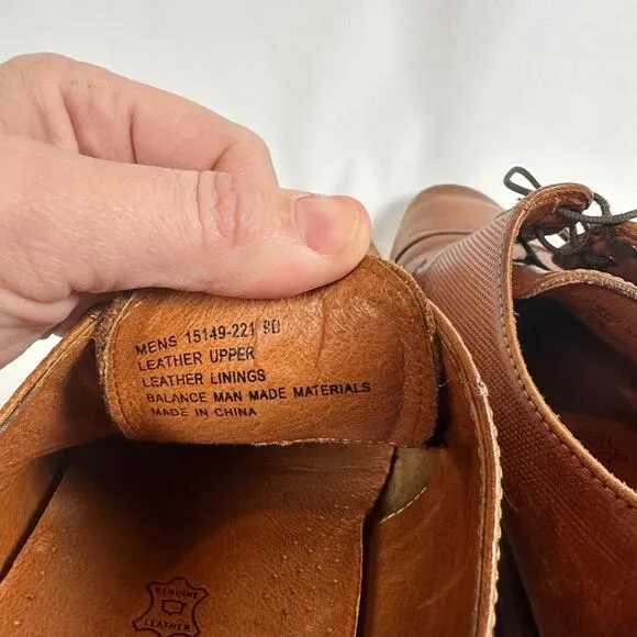 Florsheim Mens Leather Jackson Cap Toe Oxfords Size 9D Cognac Modern Corpcore
