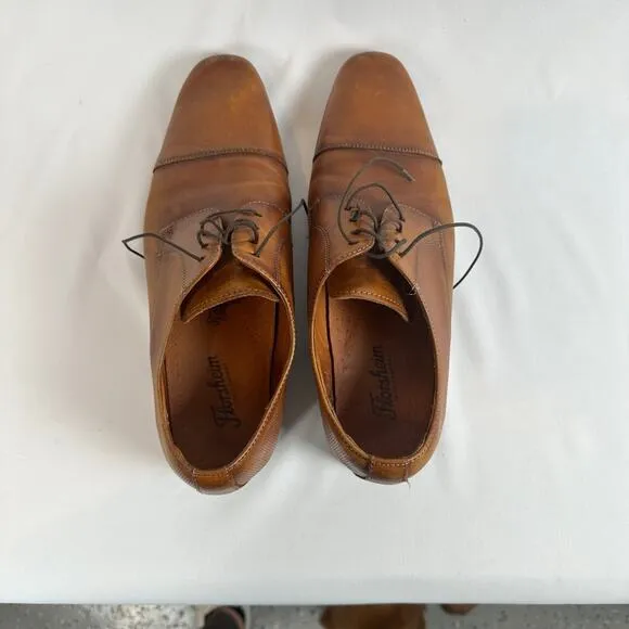 Florsheim Mens Leather Jackson Cap Toe Oxfords Size 9D Cognac Modern Corpcore