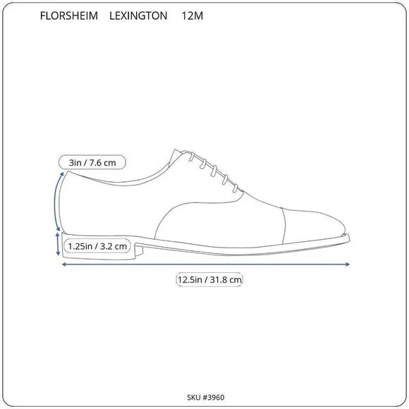 Florsheim Men's Lexington Oxford Black Oxford 12 M 17066-01Classic Wingtip