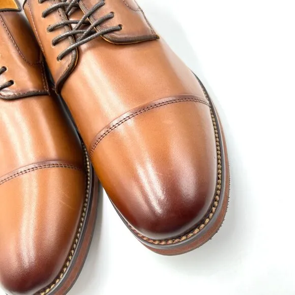Florsheim Mens Size 8.5 Blaze Cap Oxfords Brown Leather Lace Up Dress Shoes New