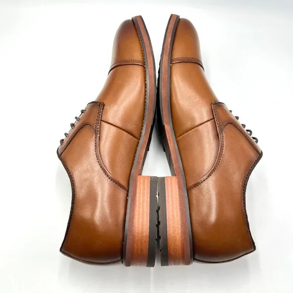 Florsheim Mens Size 8.5 Blaze Cap Oxfords Brown Leather Lace Up Dress Shoes New