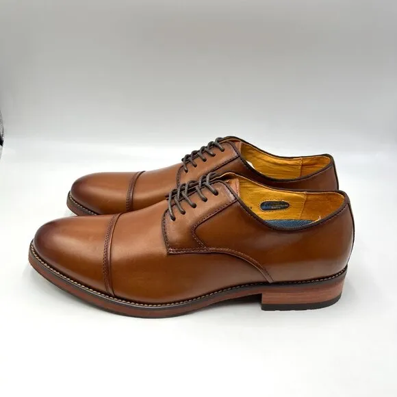 Florsheim Mens Size 8.5 Blaze Cap Oxfords Brown Leather Lace Up Dress Shoes New