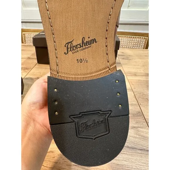 Florsheim Montinaro Cap Toe Oxford Saddle Tan Leather Size 10.5 NIB Dressy Work