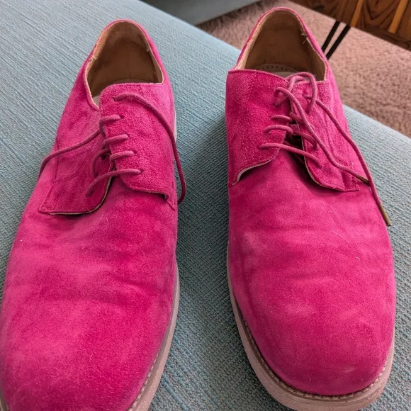 Florsheim Pink Oxford Shoes Suede Classic Design