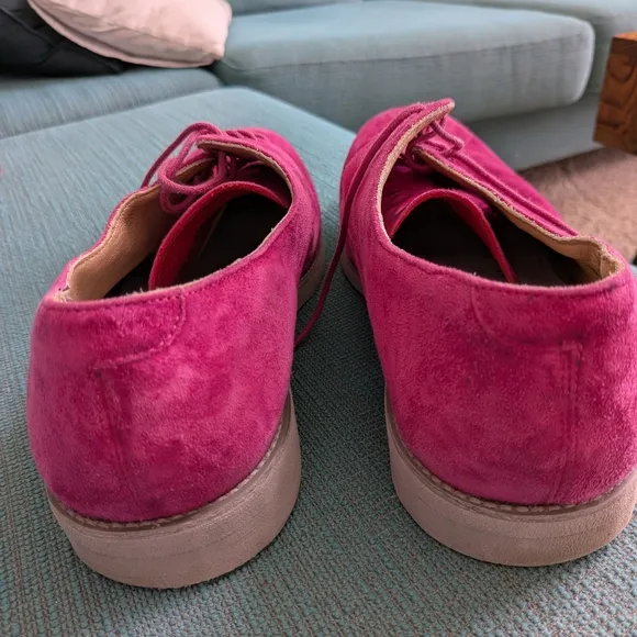 Florsheim Pink Oxford Shoes Suede Classic Design