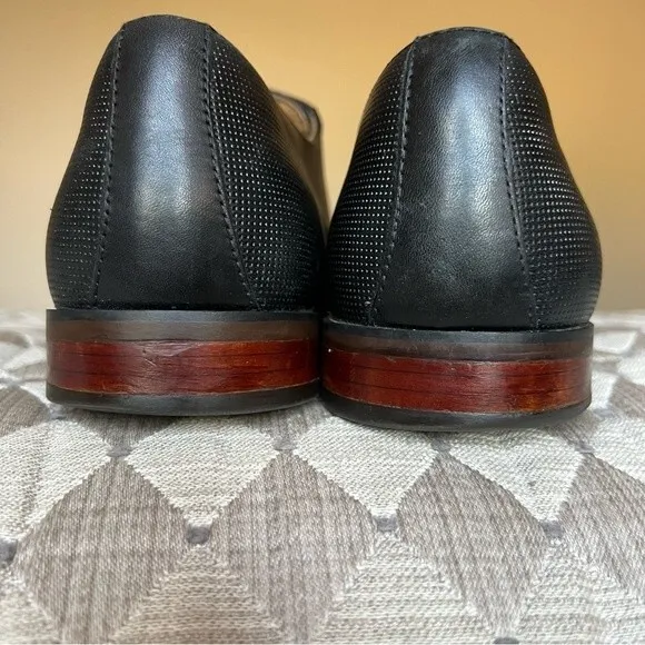 Florsheim Postino Black Seamless Leather Plain Toe Lace Up Oxford Shoe Men 8.5 D
