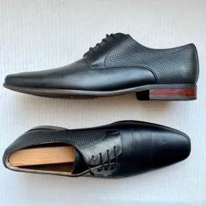 Florsheim Postino Black Seamless Leather Plain Toe Lace Up Oxford Shoe Men 8.5 D