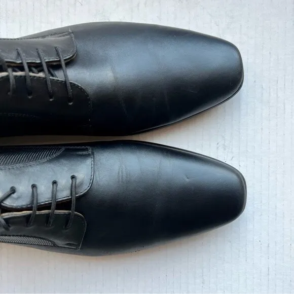 Florsheim Postino Black Seamless Leather Plain Toe Lace Up Oxford Shoe Men 8.5 D