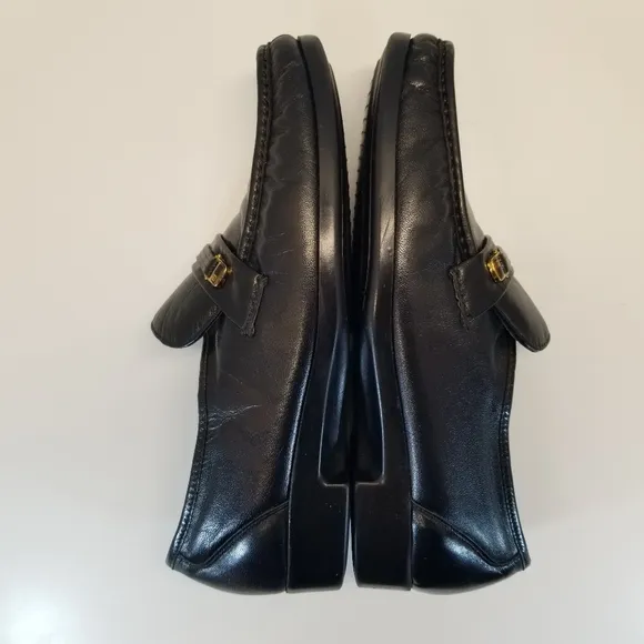 Florsheim Riva Mens Sz 9.5E Comfortech Black Soft Leather Loafer Moc Toe Slip On