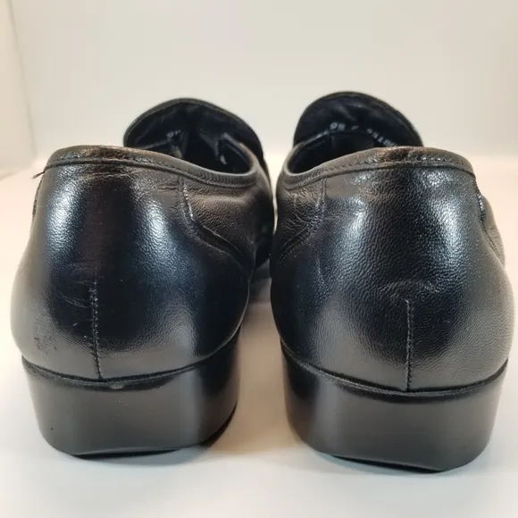 Florsheim Riva Mens Sz 9.5E Comfortech Black Soft Leather Loafer Moc Toe Slip On