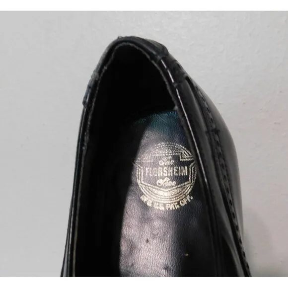 Florsheim Royal Imperial Wingtip Oxford Dress Shoes Mens Size 9E Black Leather