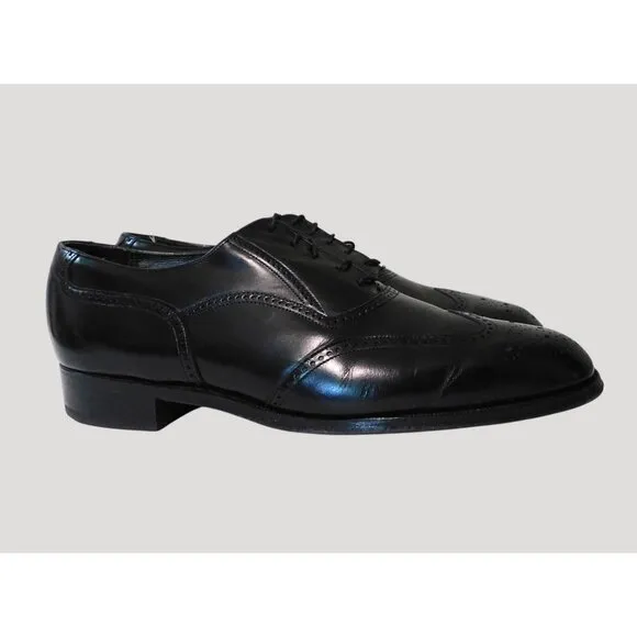 Florsheim Royal Imperial Wingtip Oxford Dress Shoes Mens Size 9E Black Leather