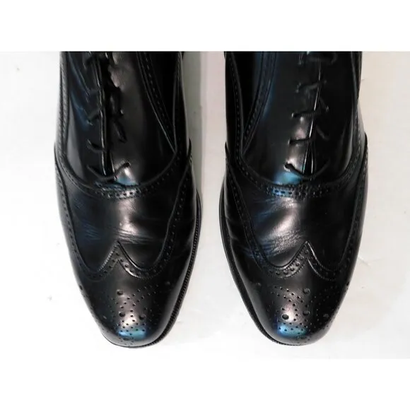 Florsheim Royal Imperial Wingtip Oxford Dress Shoes Mens Size 9E Black Leather