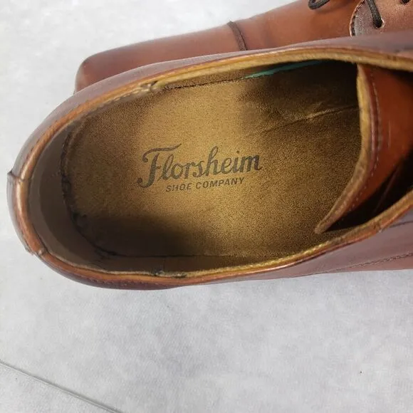 Florsheim Shoes Men's 8.5 D Brown Calipa Cap-Toe Dress Oxfords