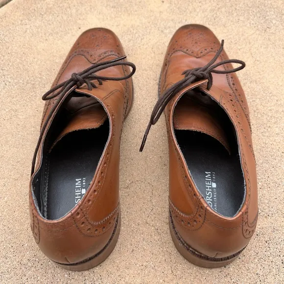 Florsheim Tan Brown Oxford Wingtip Mens Sz 10 D Dress Shoes Office Formal Laces