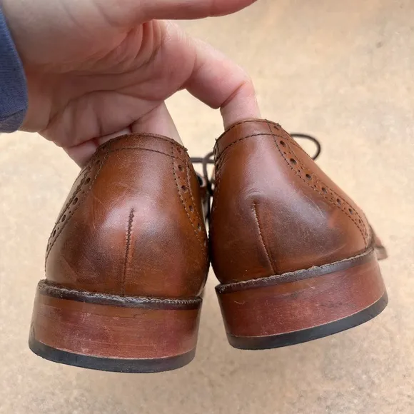 Florsheim Tan Brown Oxford Wingtip Mens Sz 10 D Dress Shoes Office Formal Laces