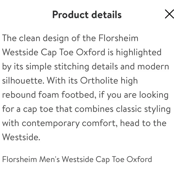 Florsheim Westside Tan Cap Toe Oxfords Sz. 10.5