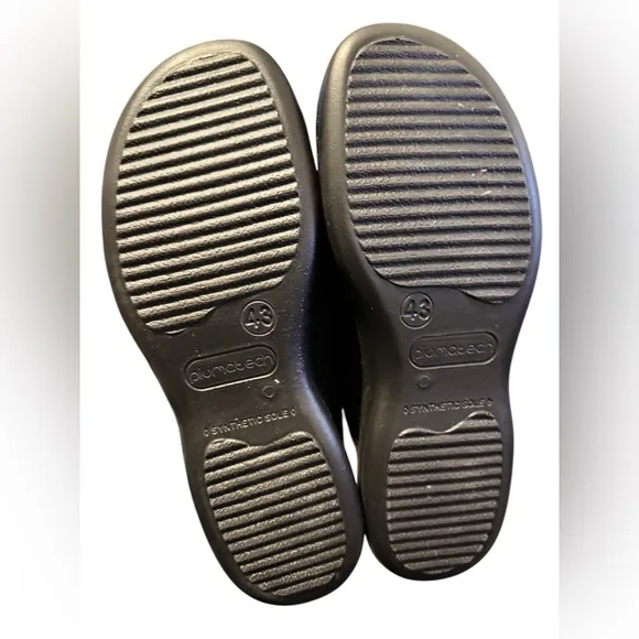 Fly Flot Black Mesh Slip-On Mules with Open Back Clogs Boho Casual Size 43