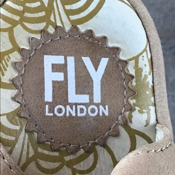 Fly London Yuta Platform Peep Toe Wedge Sandal Nude Heels Nordstroms Sz 41 Taupe