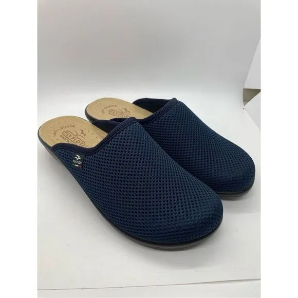 Fly Flot Women's Blue Anatomic Sole Anti Shock Wide Fit Clog Slip On Shoe Size 3