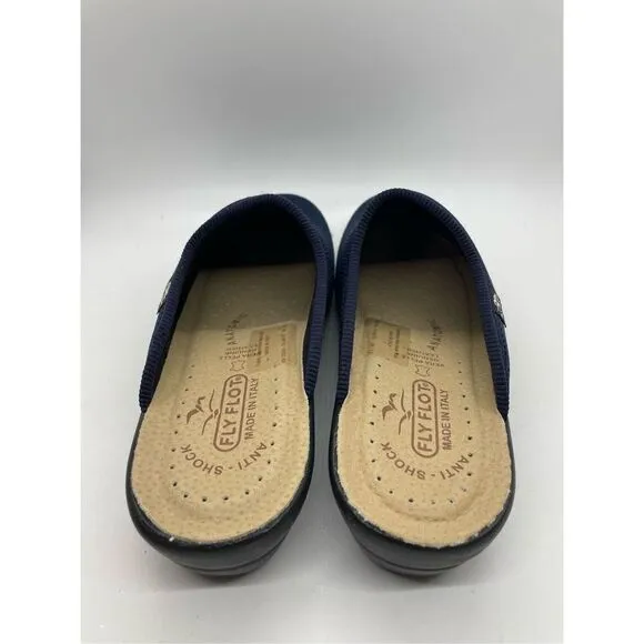 Fly Flot Women's Blue Anatomic Sole Anti Shock Wide Fit Clog Slip On Shoe Size 3