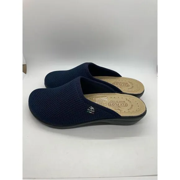 Fly Flot Women's Blue Anatomic Sole Anti Shock Wide Fit Clog Slip On Shoe Size 3