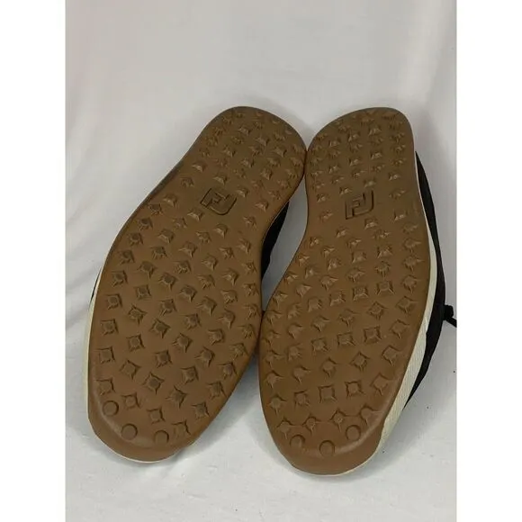 Footjoy Contour Casual Black &amp; Tan Spikeless Golf‎ Turf Shoes Men's Size 12