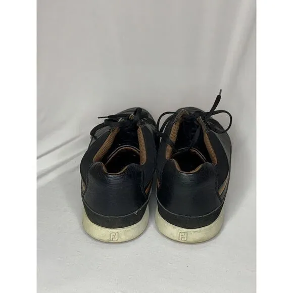 Footjoy Contour Casual Black &amp; Tan Spikeless Golf‎ Turf Shoes Men's Size 12