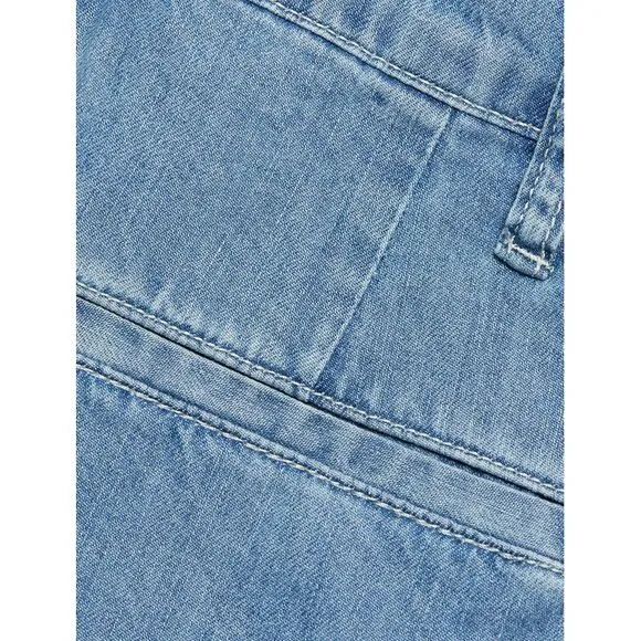 Frame Womens High Rise Pleated Wide Cuff Shorts 8 Rhythm - NWT $238