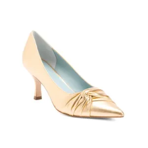 FRANCES VALENTINE Platino Made In Brazil Leather The Knot Kitten Heels