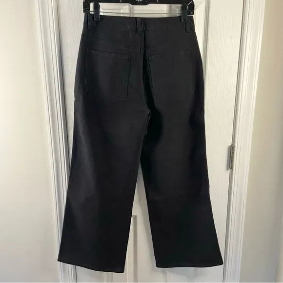 Frances Valentine Sally Jean Black Cropped Mid-Rise Wide Leg NWT Women’s 2