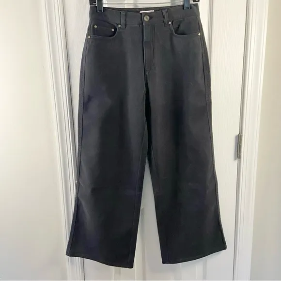 Frances Valentine Sally Jean Black Cropped Mid-Rise Wide Leg NWT Women’s 2