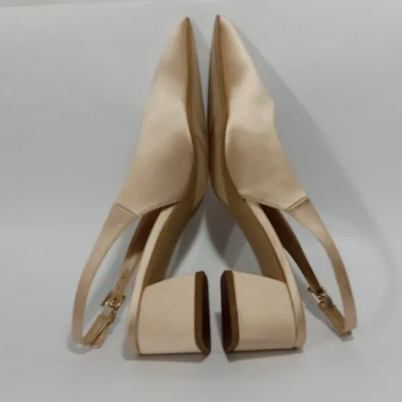 FRANCO SARTO L-Racer Champagne Slingback Pointed Toe Heels Womens Size 8.5 NWB