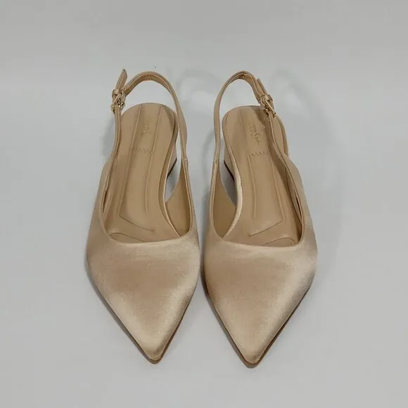 FRANCO SARTO L-Racer Champagne Slingback Pointed Toe Heels Womens Size 8.5 NWB