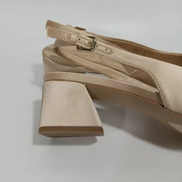 FRANCO SARTO L-Racer Champagne Slingback Pointed Toe Heels Womens Size 8.5 NWB