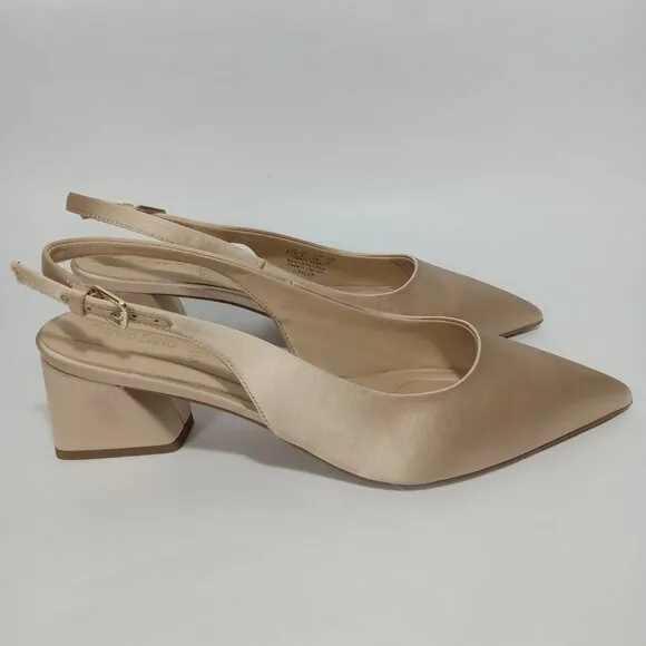 FRANCO SARTO L-Racer Champagne Slingback Pointed Toe Heels Womens Size 8.5 NWB