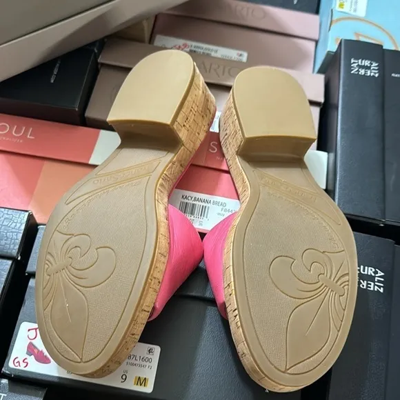 Franco Sarto Women's Pony Slide Sandal in peony
