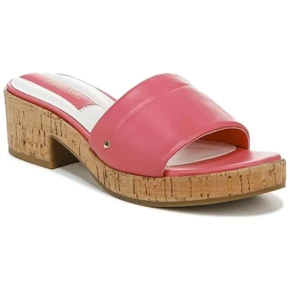 Franco Sarto Women's Pony Slide Sandal in peony