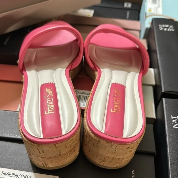 Franco Sarto Women's Pony Slide Sandal in peony