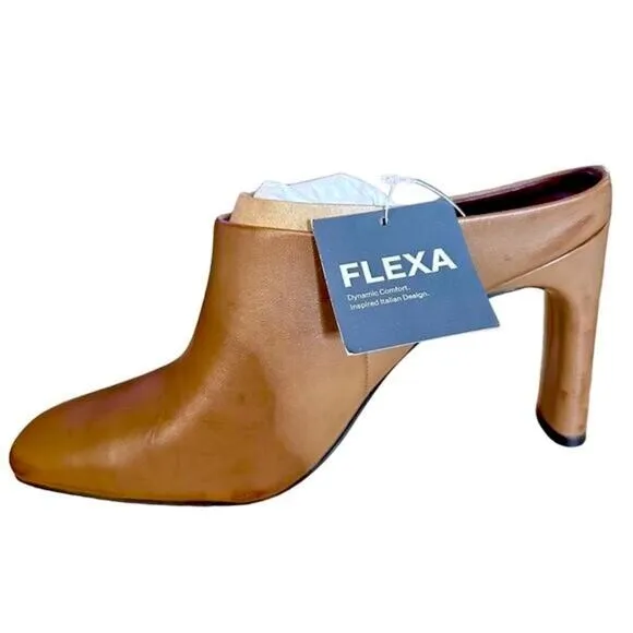 Franco Sarto Women's Slide Mules Brown Leather Size 11M Casual Flats