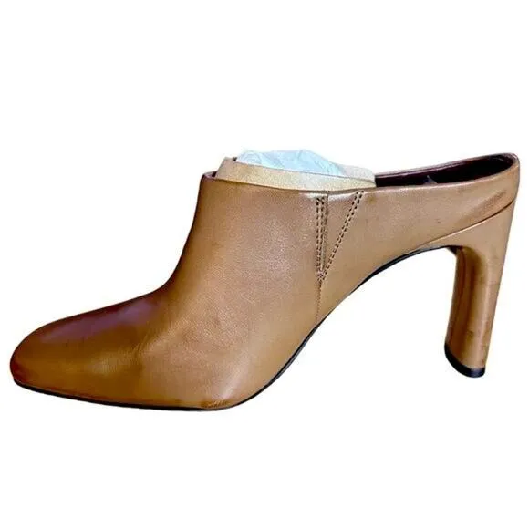 Franco Sarto Women's Slide Mules Brown Leather Size 11M Casual Flats