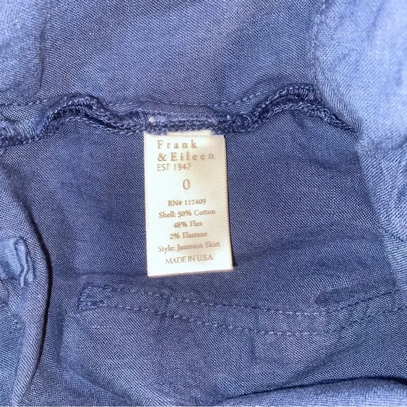 FRANK AND EILEEN Blue Jameson Skirt
