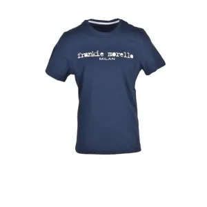 Frankie Morello TShirt Logo Men Blue Shirts